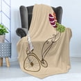 thumbnail image 4 of Easter Soft Flannel Fleece Throw Blanket, Bunny on Retro Bike with Easter Egg Shaped Colorful Balloons Cartoon Print, Cozy Plush for Indoor and Outdoor Use, 60" x 80", Beige and Purple, by Ambesonne, 4 of 5