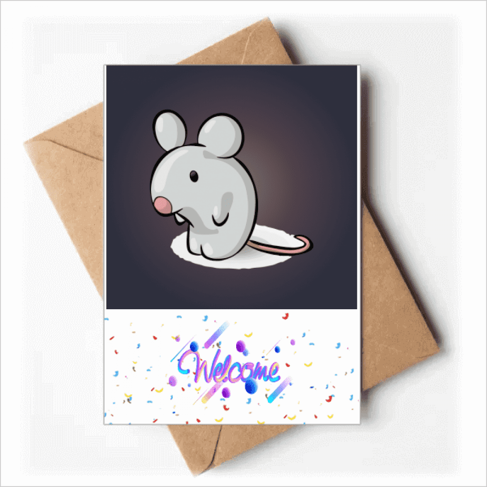 lovely cartoon mouse lly solitude lovely Welcome Back Greeting Cards Envelopes Blank