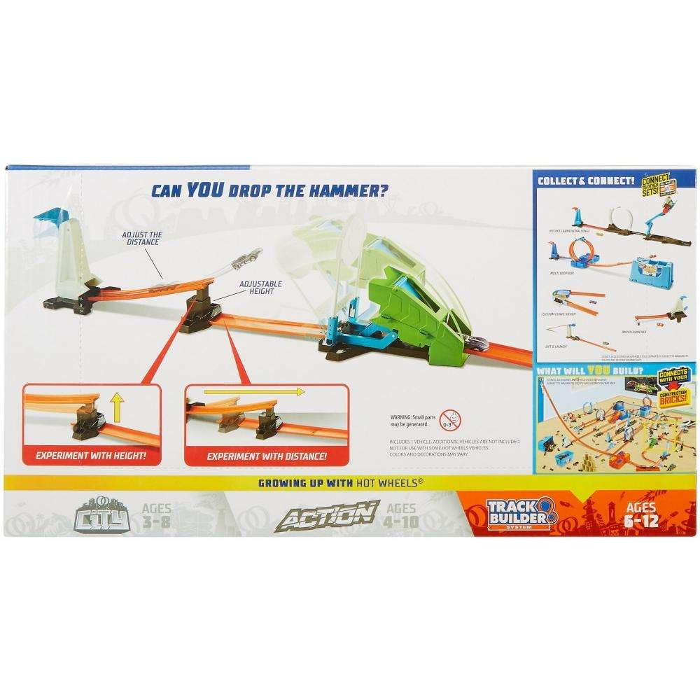 hot wheels track builder hammer drop challenge