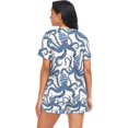 thumbnail image 3 of Womens Pajama Sets Short Sleeve Sleepwear with Pockets,Multicoloured01 Blue Octopus, 3 of 5