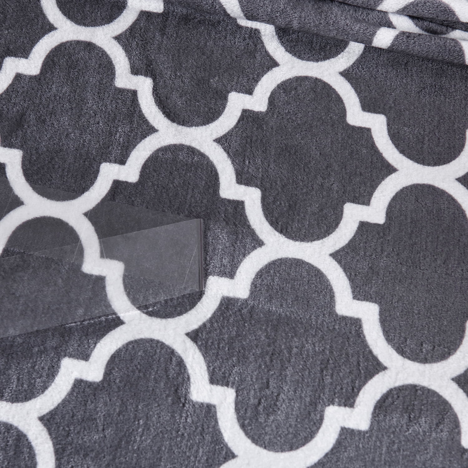 JML Gray, White, Multi-color Printed Polyester Reversible Bed Blanket Queen