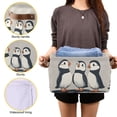 thumbnail image 3 of Yayeee Canvas Storage Basket with Handles for Shelves Fabric Bins Closet Organizer, Cute Puffin, 3 of 8