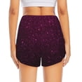 thumbnail image 2 of Lsque Dark Purple Glitter Printed Women's Running Shorts with Liner Pockets,Elastic Quick Dry Workout Athletic Gym Yoga Shorts,Womens High Waist Shorts-Medium, 2 of 9