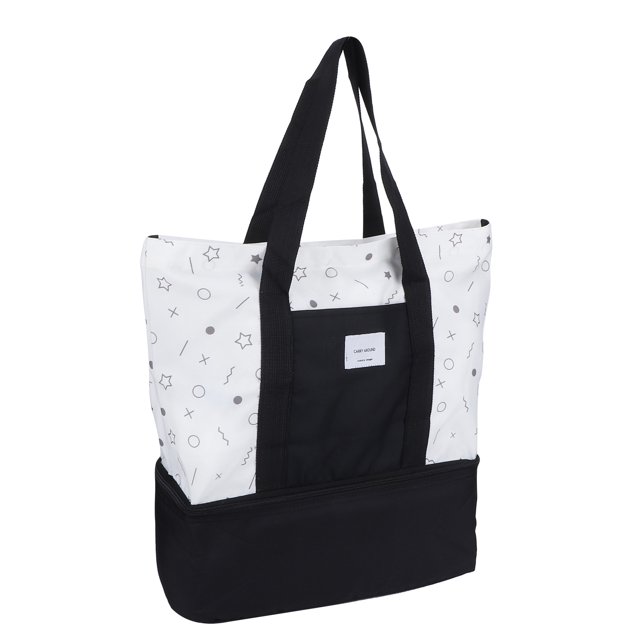 Organizador De Fiambreras, Bolsas De Almacenamiento De Alimentos De Doble Capa Y Doble Propósito Con Bolsa De Almuerzo Aislada De Bolsillo Pequeño, Para Oficina Escolar Cergrey figura geométrica