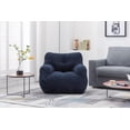thumbnail image 2 of Bean Bag Chairs, Tufted Soft Stuffed Bean Bag Chair with Filler, Fluffy Lazy Sofa Teddy Fabric Bean Bag Chair for Bedroom, Living Room,Dark Blue, 2 of 7