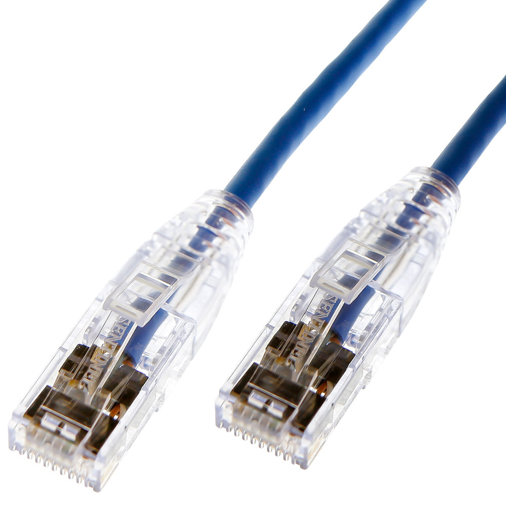 Gruber Mini Cat 6 Patch Cable - 8 FT - Blue - Pack of 10