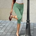 thumbnail image 4 of Minjewel Pants for Women - Floral Print Pleated Cropped Yoga Pants - Breathable Summer Bottoms Capri Pants for Women,Army Green L, 4 of 7