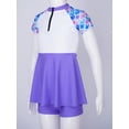 thumbnail image 4 of iiniim Kids Girls 2 Pcs Short Sleeve Rashguard Shirts with Swim Skirts Swimsuit Bathing Suit Beachwear Size 4-14 Blue Fish Scales 12, 4 of 7