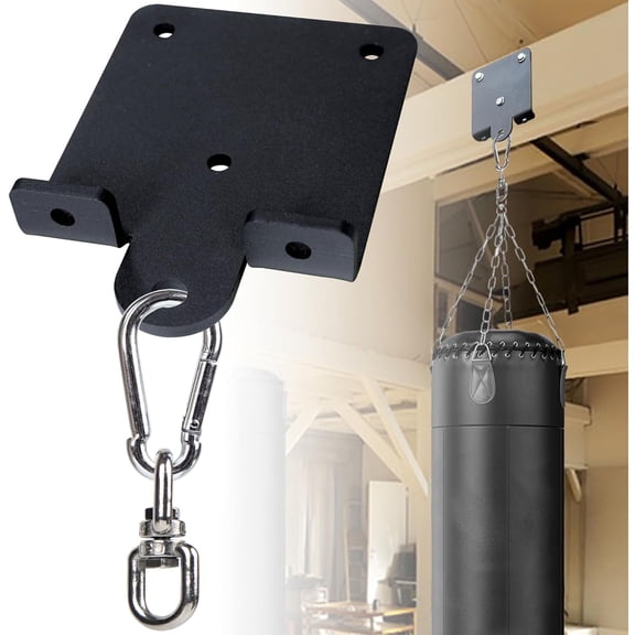 VANROUG Rotating Wall Mount Punching Bag Hook with Bag Hanger, Black