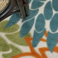 thumbnail image 6 of Nourison Aloha Indoor/Outdoor Tropical Floral Turquoise Multicolor 7'10" x round Area Rug, (8' Round), 6 of 9