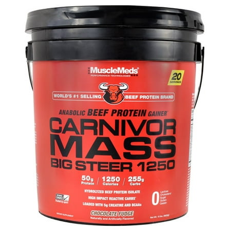 Muscle Meds Carnivor Mass Big Steer 1250 Chocolate (Best Protein Supplement For Gaining Muscle Mass)