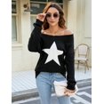 thumbnail image 4 of Women's Off The Shoulder Sweaters Cute Fall Tunic Tops Knitted Pullover Sweater, 4 of 5