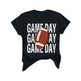 thumbnail image 4 of Charmgo Haut pour Femmes Tendance T-Shirts Jour de Match T-Shirt Imprimé 2D pour Femmes Manches Courtes Col Rond T-Shirt Mode Léger Doux Tenue Décontractée Vêtements pour Femmes Football Noir G, 4 of 4