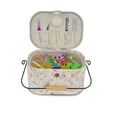 thumbnail image 5 of Dritz Oval Sewing Basket with Metal Handle, Large, Neautral Floral, 5 of 5