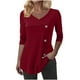 thumbnail image 3 of Tops túnica,Blusa tipo túnica con cuello en V para mujer, manga larga, estampado geométrico, informal, de poliéster, con botones delanteros, para el hogar o la oficina, sopatenor, 3 of 9