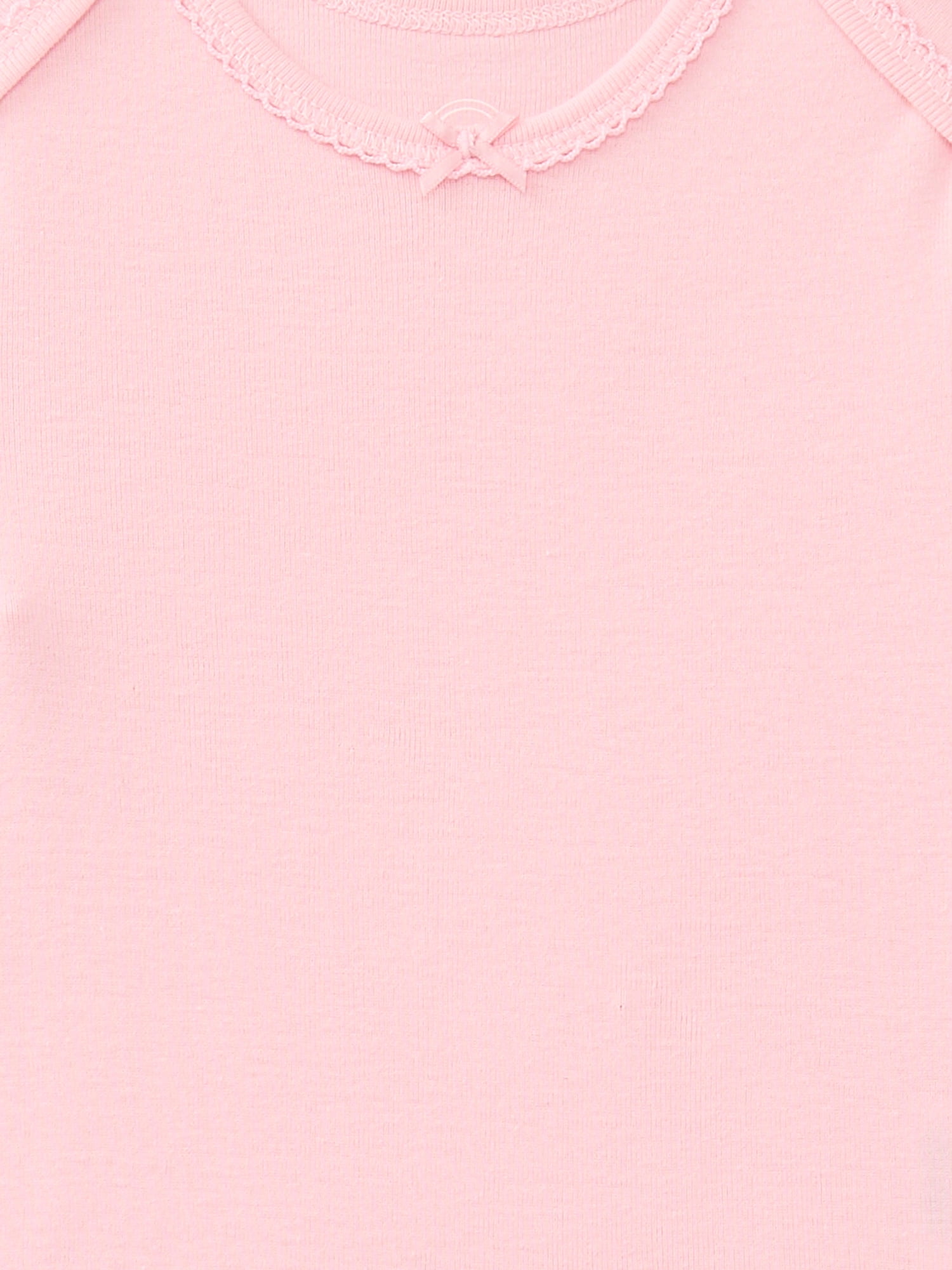 Wonder Nation Baby Girls Bodysuit with Short Sleeves, 3-Pack, Sizes 0M-24M