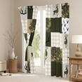 thumbnail image 3 of Homewish Patchwork Buffalo Plaid Curtains Pack of 2 (42x84 Each), Rustic Green Camouflage Curtains Blackout, Jungle Deer Animal Bedroom Curtains, Blackout Curtains Room Decor, 3 of 6