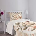 thumbnail image 3 of Ambesonne Peach Quilted Bedspread Set 2 Pcs, Orchard Branch Marble Print, Twin Size, Slate Brown and Pale Tan, 3 of 4