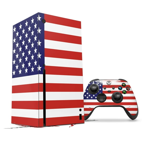 WraptorSkinz Skin Wrap compatible with the 2020 XBOX Series X Console and Controller USA American Flag 01 (XBOX NOT INCLUDED)