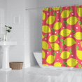 thumbnail image 3 of I Love Lemons Shower Curtain 72x84 for Bathroom, Summer Yellow Floral Fruit Design, Quick-Dry Polyester Fabric with Hooks, Retro Modern Style, 3 of 5