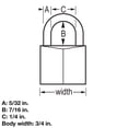 thumbnail image 3 of Candado Master Lock negro de aluminio 3/4 de pulgada de ancho 2 unidades, 3 of 7