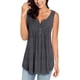 thumbnail image 1 of Blusas de verano sin mangas con cuello en V para mujer, de color sólido, informales, con botones Fokelyi WRHS-30-3, 1 of 3