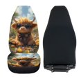 thumbnail image 6 of XYZCANDO Car Seat Covers Highland Cow Pattern 2 pcs Automobile Seat Cover Sets Decorative SUV Truck Vehicle Washable Elastic Front Seat Covers for Cars, 6 of 10