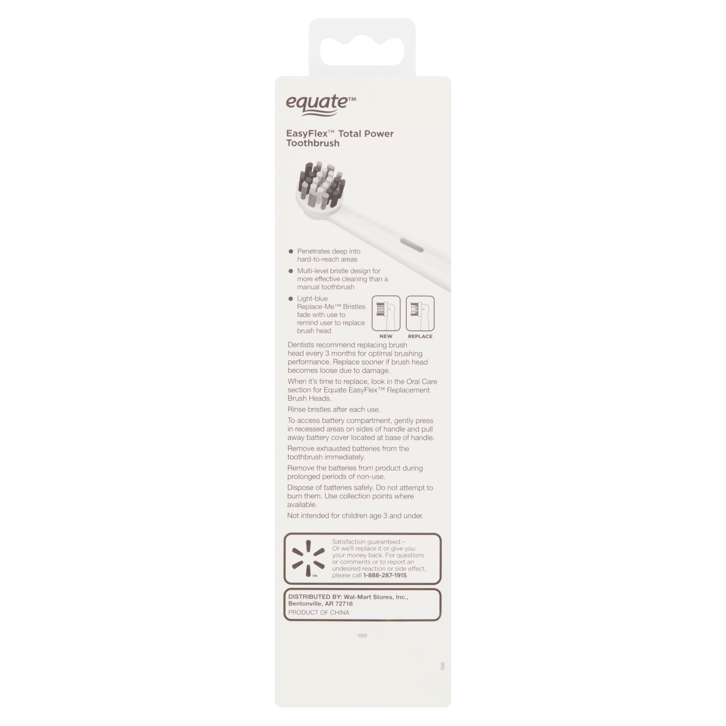 equate toothbrush battery replacement