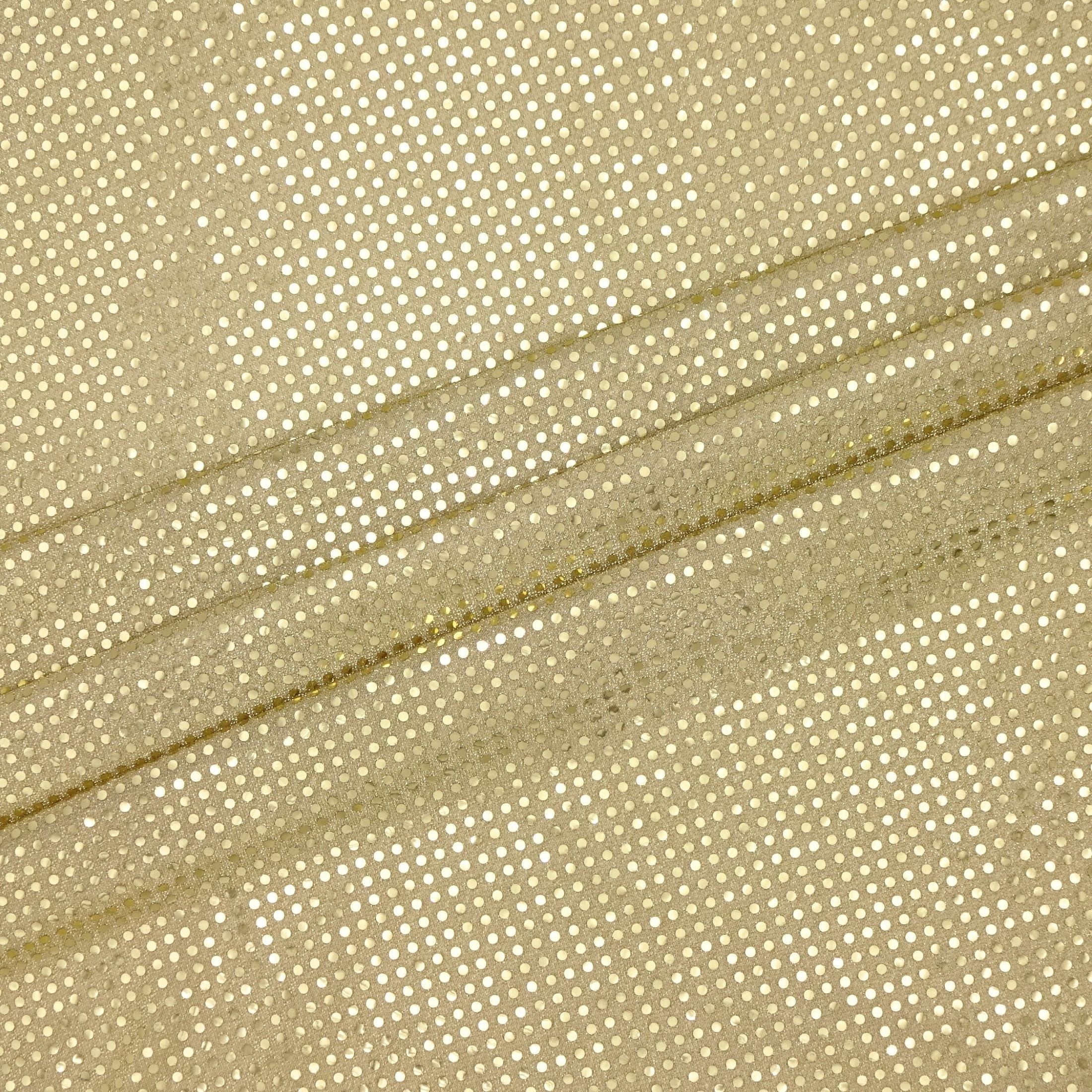 Hello Hobby Gold Small Dot Sequin Sewing & Craft Fabric, 83% Polyester 17% Metallic, 2 Yard Precut 38 in x 72 in, 38 in Wide