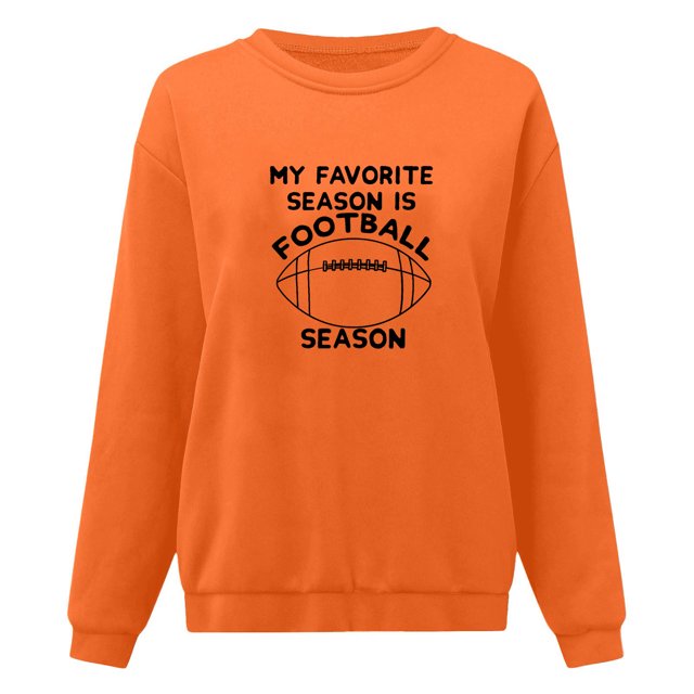 Gibobby Sudadera oversize mujer Sudadera suelta casual de manga larga con cuello redondo para mujer blusa grande de manga larga(Naranja,CH)