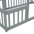 thumbnail image 5 of URTR Twin Size Montessori House Floor Bed with Fence Rails, Solid Wood Twin House Bed Frame for Bedroom, Playhouse, Gray, 5 of 8