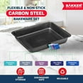 thumbnail image 3 of BAKKEN 6-Piece Kitchen Baking Pan Set - Commercial Grade Carbon Steel Bakeware, With Nonstick Coating, Stackable and Space-saving Design, PFOA, PFOS, PTFE Free, Oven Safe (Up To 450°F), Gray Marble, 3 of 5