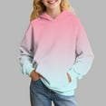 thumbnail image 2 of MKOSPLRT Oversized Hoodies for Kids Girls Boys 3-14Y Ear Hooded Gradient Sweatshirts Long Sleeve Casual Loose Pullover with Pocket, 2 of 7