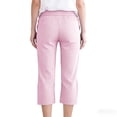 thumbnail image 4 of MLQIDK Pedal Pushers for Women Striped Capri Pants Trendy Summer High Waisted Knee Length Work Capris Dressy Casual Striped Capris with Pockets Pink 2XL, 4 of 7