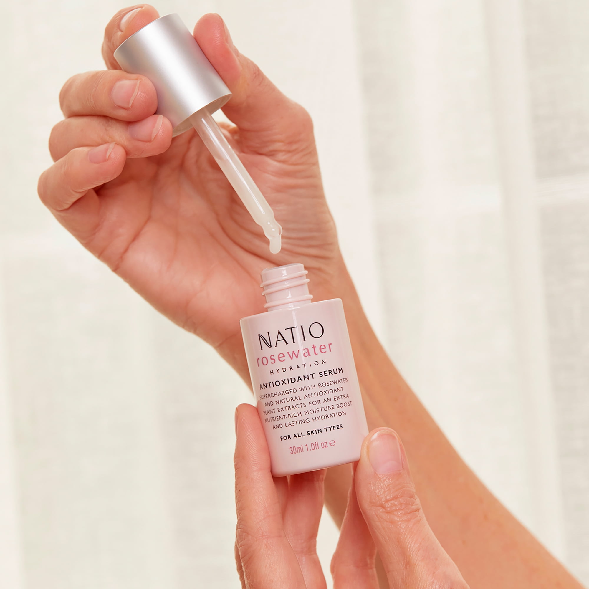 Natio Rosewater Antioxidant Serum, Facial Serum, 1 oz
