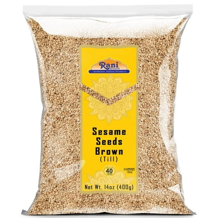 Rani Sesame Seeds Whole Brown, Raw (Till) 14oz (400gm) ~ All Natural | Gluten Friendly | NON-GMO | Kosher | Vegan | Indian Origin