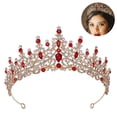 thumbnail image 2 of Tocado, Tiara de aleación de diamantes de piedras preciosas de lujo para cenas y bodas, Tiara para damas de honor, novias y niñas, 2 of 8