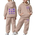 thumbnail image 2 of Boys Sweatsuit Size 10 Casual Print Hoodie and Pants Outfit 2 Piece Tracksuit Soft Comfy Loungewear Toddler Kids Youth Fashion Athletic Wear Playground Daily Outfits, 2 of 7