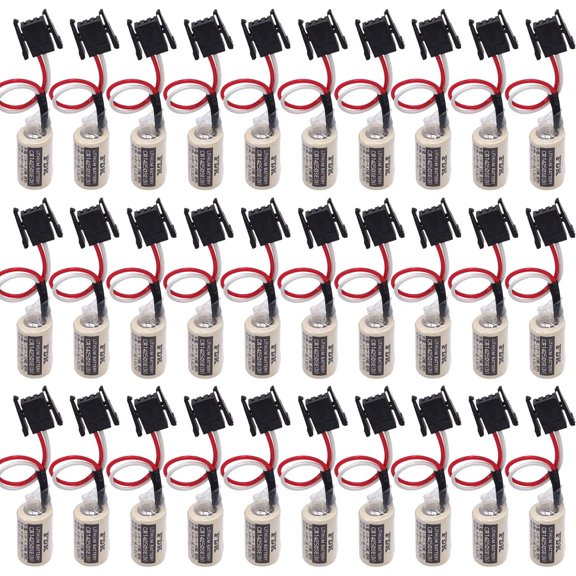 (Pack of 30) 3V 1100mAh 1747-BA Replacement PLC Battery for Sanyo CR14250SE, FDK CR14250SE, AB Allen Bradley 1747-BA Backup Power Supply with Balck Plug