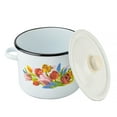 thumbnail image 5 of Novomoskovsjka Posuda Enamel Stockpot Set of 2 pcs 2.1 Qt (2 L)/4.8 Qt (4.5 L) Spring Bouquet Enameled Steel Stock Pot Set Cooking Pot Induction Pot Kitchen Pot Stock Pot Soup Pot, 5 of 14