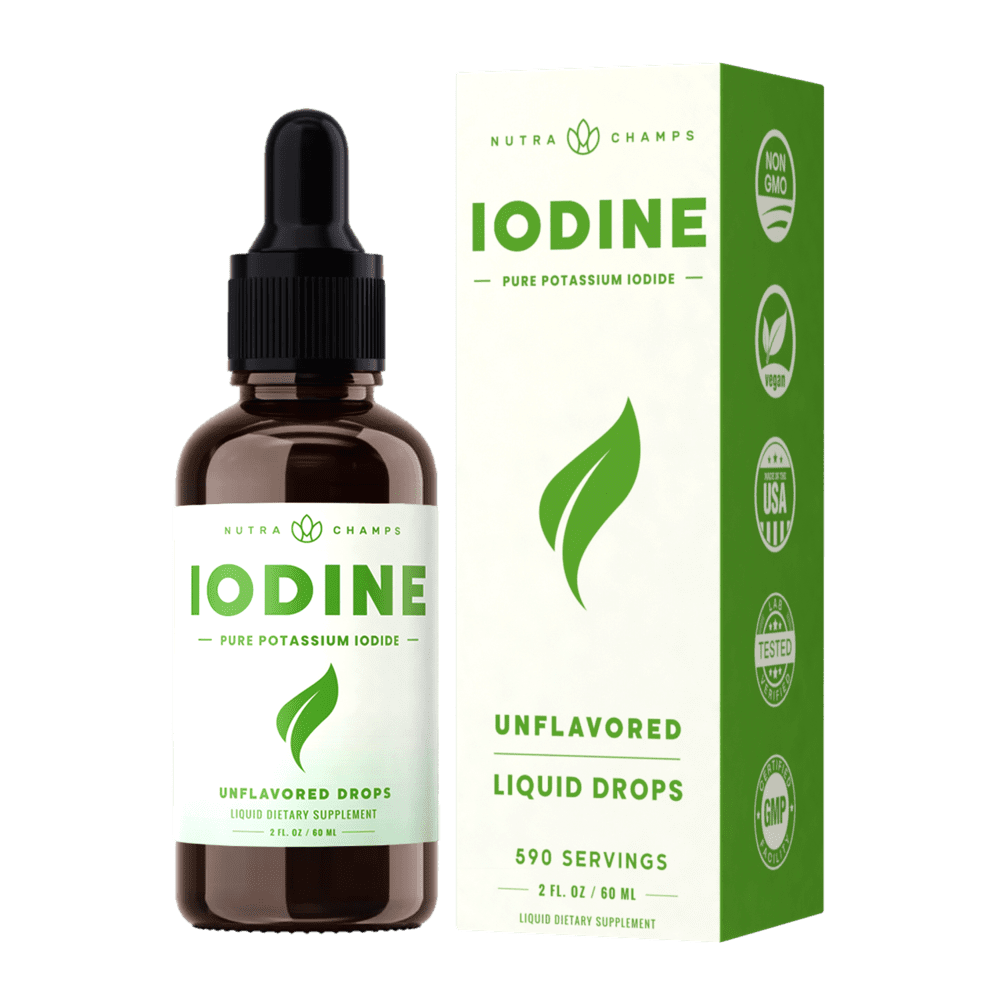 NutraChamps Iodine Drops (12 Year Supply) Vegan Nascent Iodine