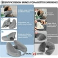 thumbnail image 4 of SunshineFace Neck Pillow for Travel Inflatable Airplane Pillow Comfortably Supports Head, Neck and Chin, Inflatable Travel Pillow with Soft Velour Cover and Portable Drawstring Bag (Grey), 4 of 8