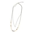 thumbnail image 3 of Womens Nobby Gold Plated Double Chain Sequins Beads Charm Pendant Necklace, 3 of 5