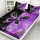 thumbnail image 3 of 4 Pieces Bedding Set Black Butterfly Purple Printed for Twin Size, 3 of 4