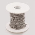 thumbnail image 2 of Resistant Handmade 304 Stainless Steel Figaro Chains Unwelded with Spool Stainless Steel color 4~6x2.8x0.6mm 32.8 Feet(10m)/roll, 2 of 3
