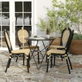 thumbnail image 3 of Merrick Lane Set of Four Stacking Thonet French Bistro Style Chair, Natural PE Cane Rattan Seat, and Black Metal Frame for Indoor/Outdoor Use, 3 of 14