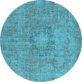 thumbnail image 1 of Ahgly Company Indoor Round Oriental Light Blue Industrial Area Rugs, 6' Round, 1 of 4