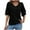 Black, variant on JLFKNG Womens Tee Shirts Summer Solid Color V Neck Tee Shirts With Double Layer Flared Half Sleeve Casual Loose Fit Shirt Tops Breathable Loose Fit Womens Dailywear