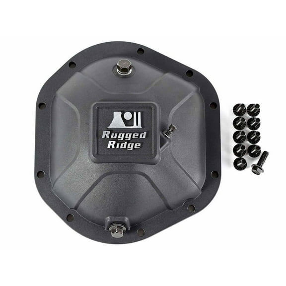 Rugged Ridge by RealTruck Boulder Differential Cover For Dana 44 | Aluminum, Black | 16595.12 | Compatible with Dana 44