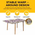 thumbnail image 4 of Purple Iris Table Cloths for 5 Foot Rectangle Tables, Spring Vintage Flowers Butterfly Leaves Khaki Patio Waterproof Elastic Fitted Tablecloths, Washable Rectangular Table Cover for Camping, 4 of 8